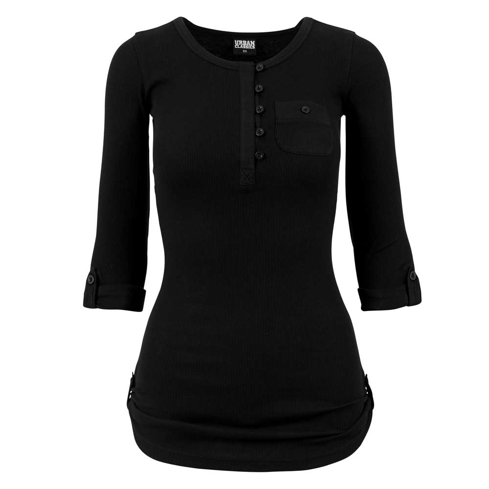 Urban Classics - Long rib turnup Top à manches longues - Noir
